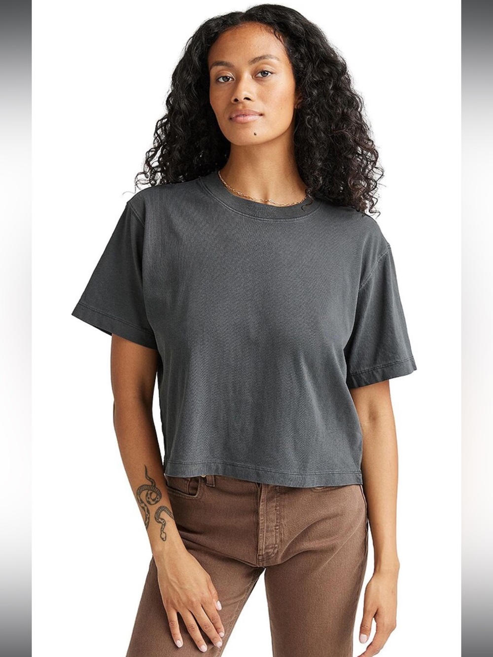 Richer Poorer | relaxed crop tee in stretch limo